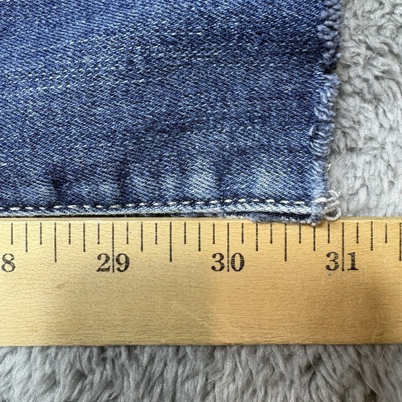 Miss Me Jeans 29 (30x31) Boot Distressed Embellished Raw Hem Cut Ankles Whiskers - Picture 12 of 16